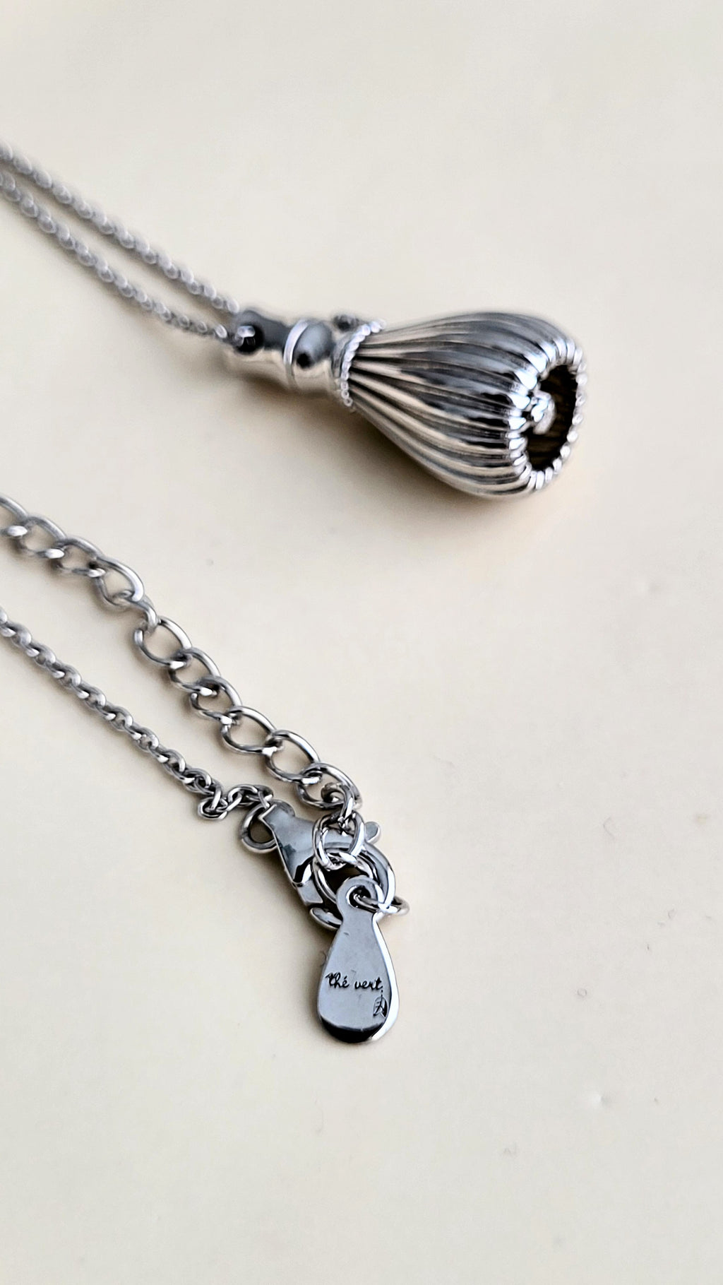 The Sana Matcha Whisk Necklace in Silver