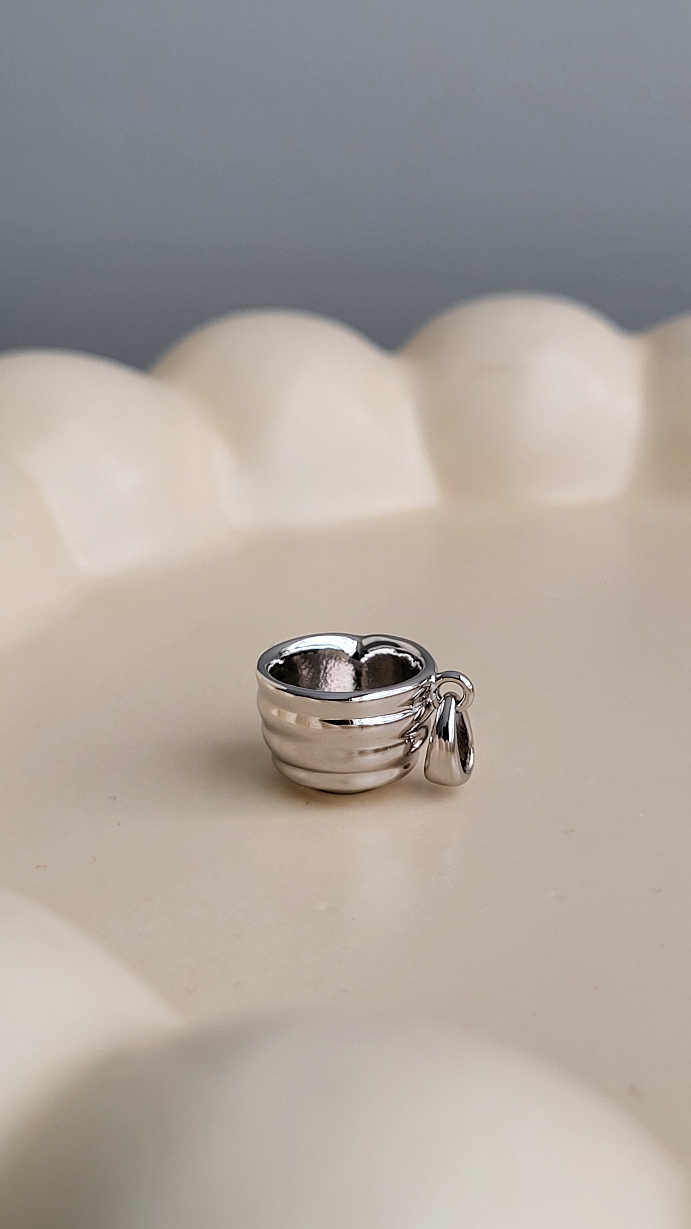 The Sui Matcha Bowl with Spout Charm in Silver or Gold