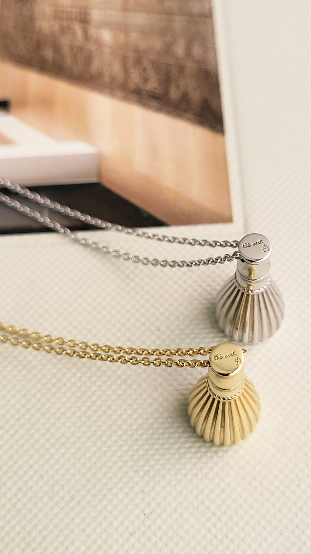 The Sana Matcha Whisk Necklace in Silver